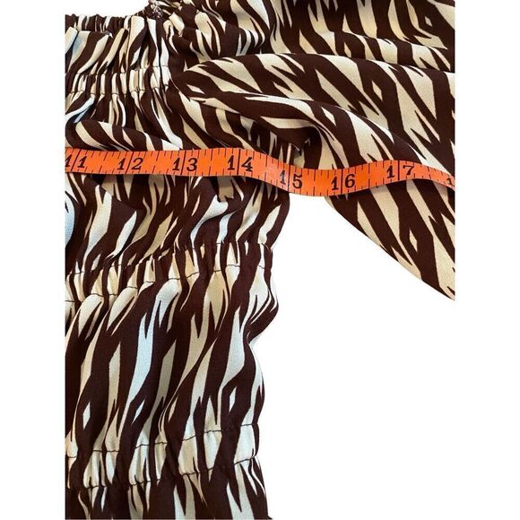 Open Edit Striped Blouse Balloon Sleeve Boat Neck Lightweight ￼ - Picture 8 of 11